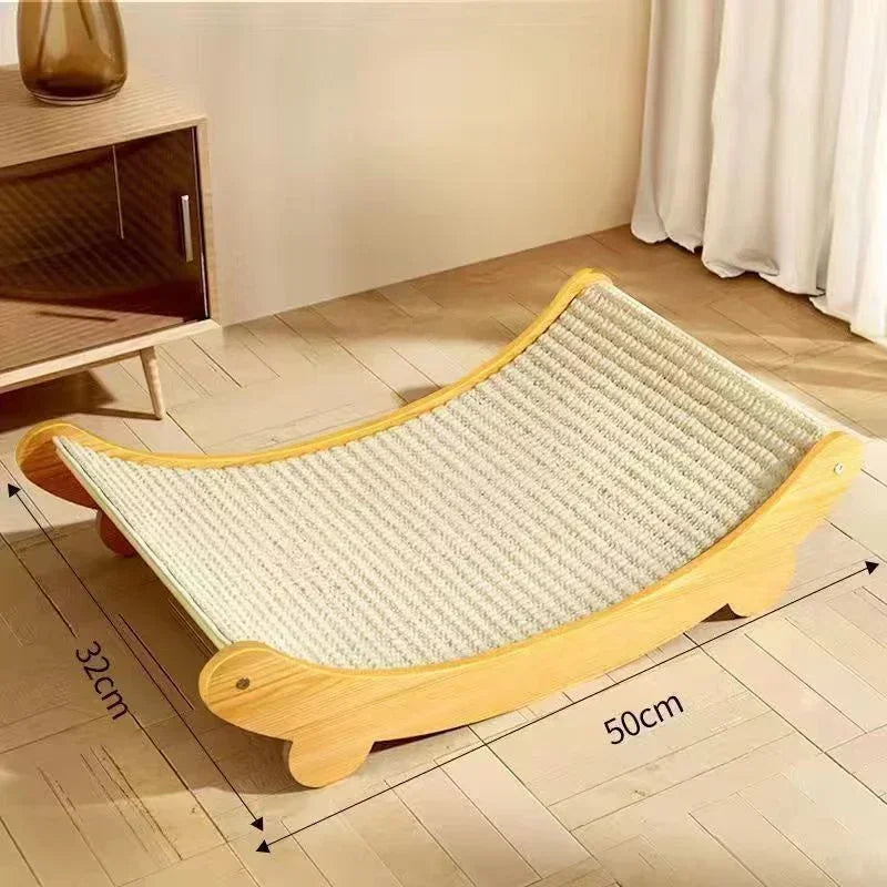 2-in-1 Wooden Cat Bed & Scratcher Hammock™