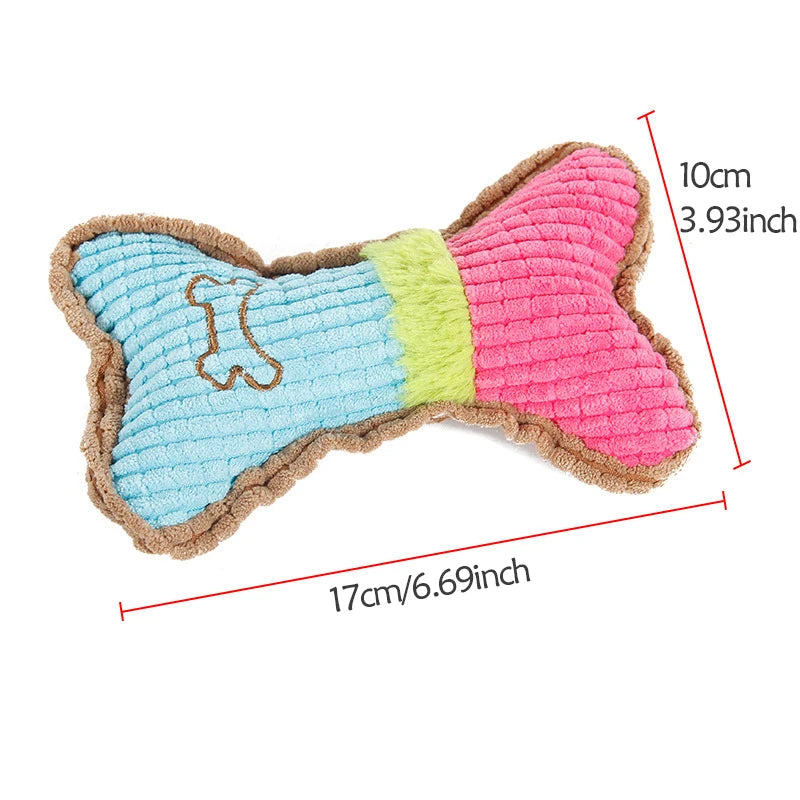 Colorful Squeaky Bone Plush Toy™