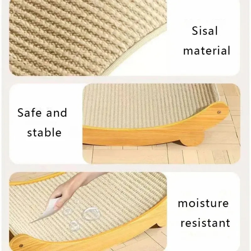2-in-1 Wooden Cat Bed & Scratcher Hammock™
