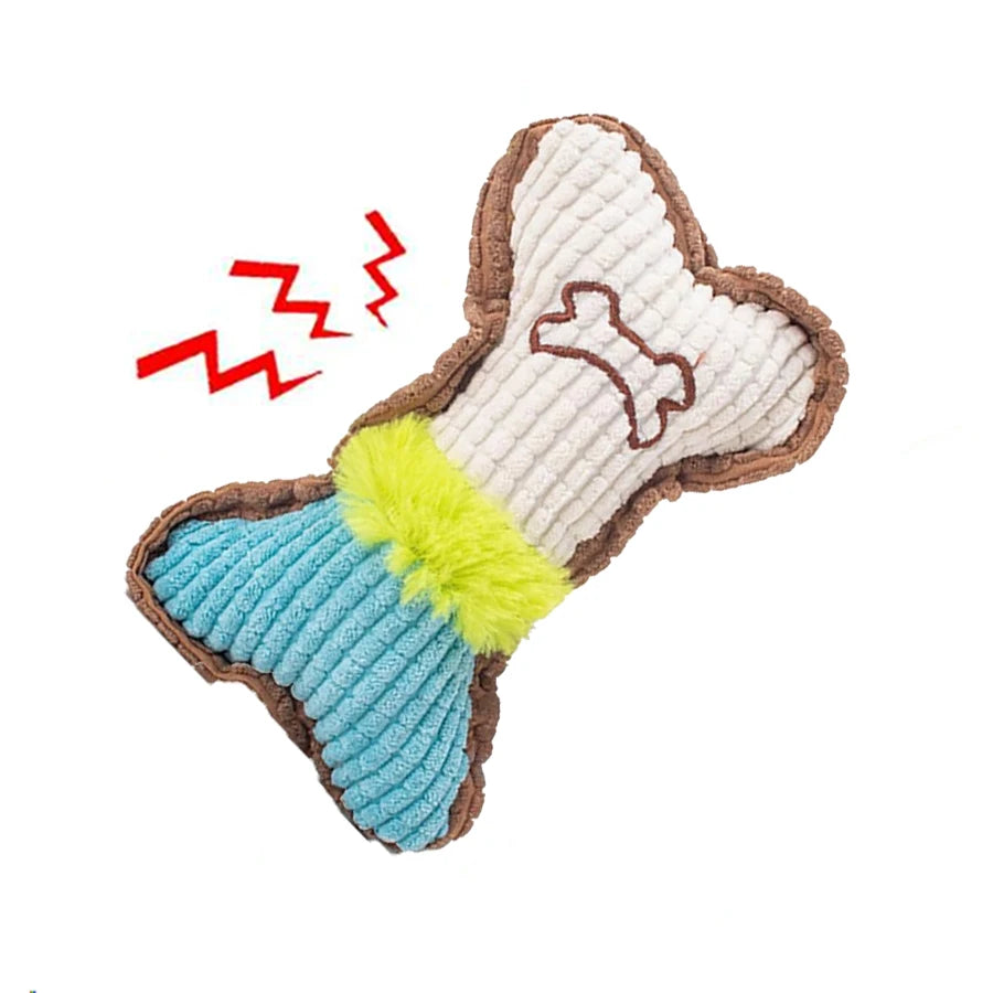 Colorful Squeaky Bone Plush Toy™