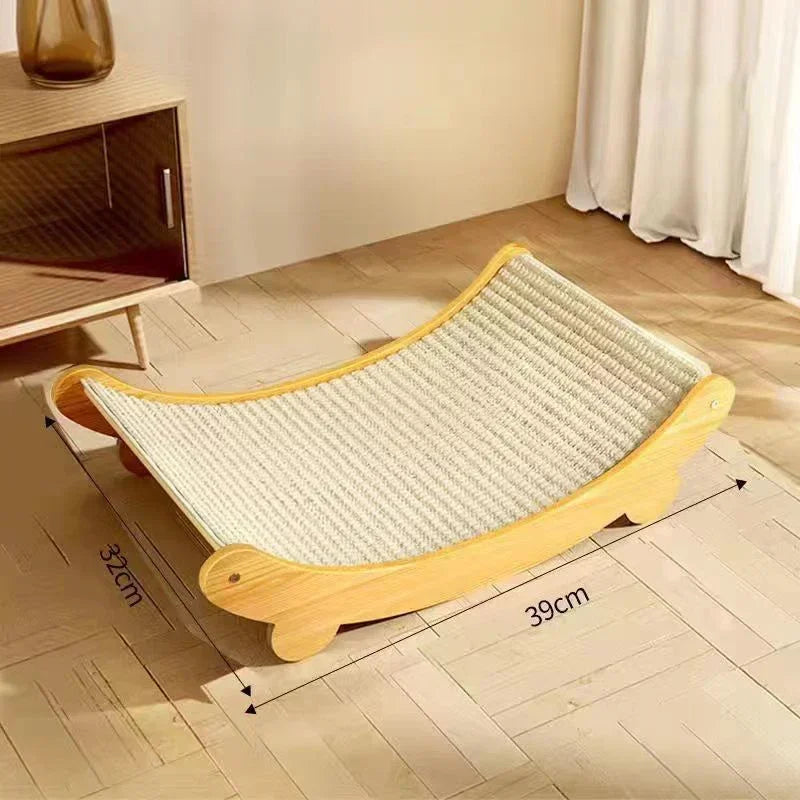 2-in-1 Wooden Cat Bed & Scratcher Hammock™