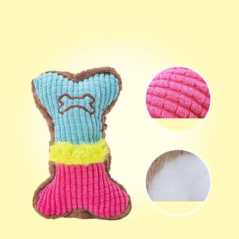 Colorful Squeaky Bone Plush Toy™