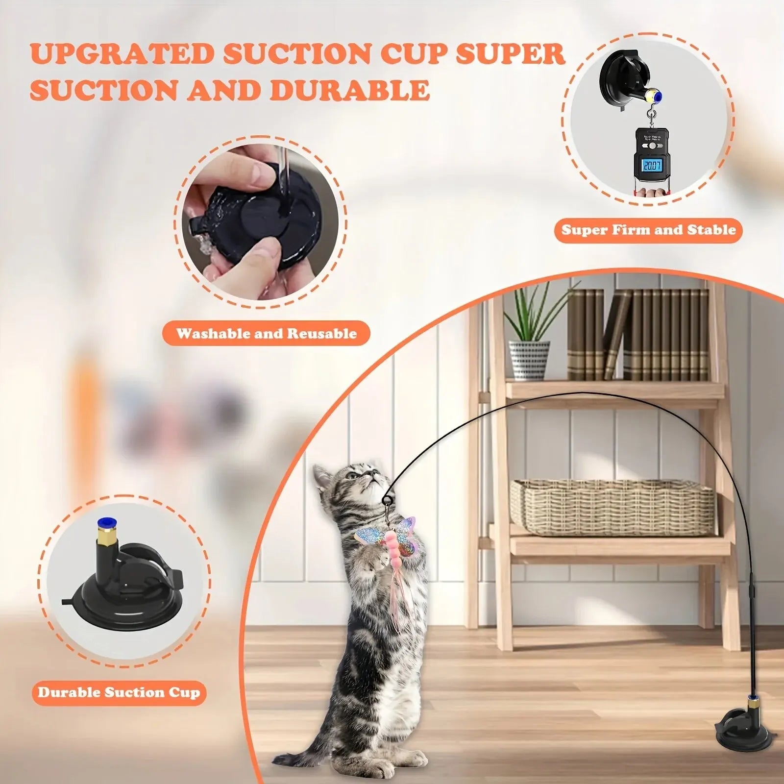 PawPlay™ Wall-Mount Cat Feather Teaser