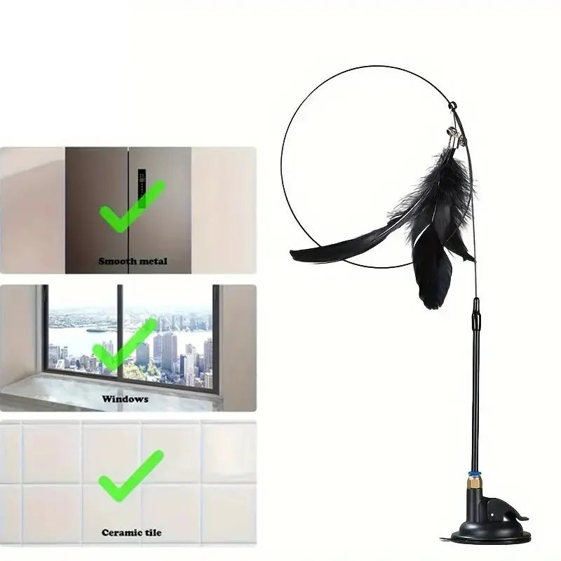 PawPlay™ Wall-Mount Cat Feather Teaser